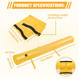 3 Pack PVC Flood Barriers Bags, 72 x 14 Inch Inflatable Flood Barriers for Home Water Barrier Bag Reusable Flood Prevention Barriers Sandbag Alternative for Home Outdoor Flood(Yellow-3 pack)