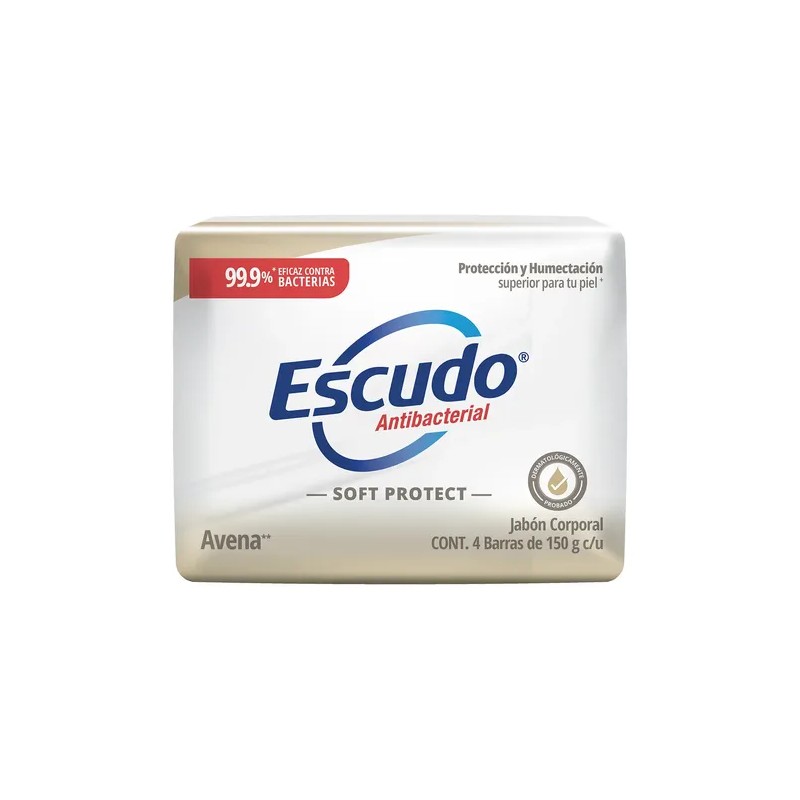 Jabones en Barra Escudo Soft Protect Avena 150gr 4 Piezas
