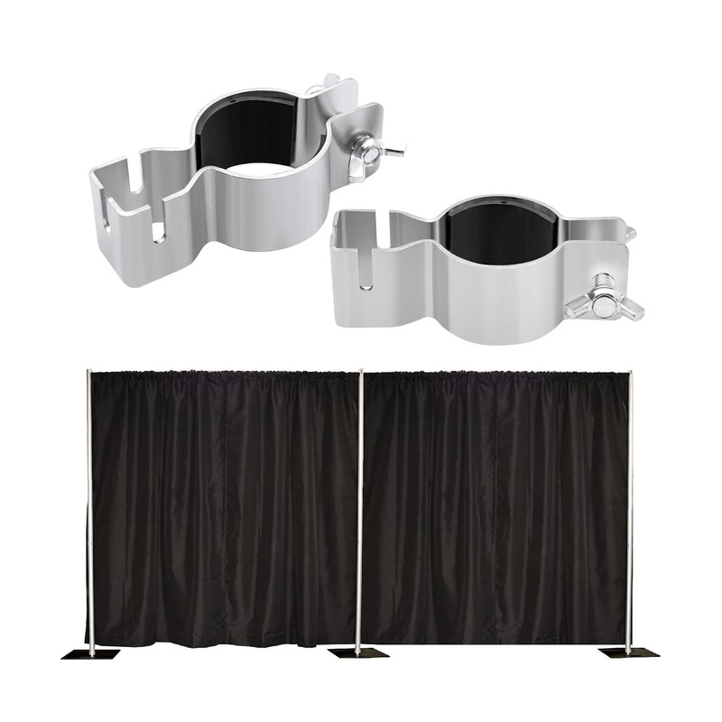 2 Pcs Adjustable Upright Clamp,Pipe and Drape Clamps,Works With 1.5"