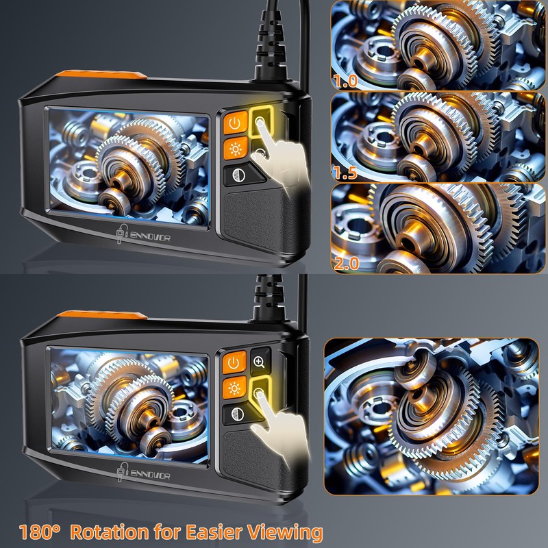 Endoscope Camera with Light, 1920P HD 4.3" Display Borescope Camera