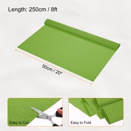 Rebower Crepe Paper Sheets, 20 Inch Wide 8ft Long Crepe Paper Roll Green Crepe Paper, [for Paper Flowers Making DIY Gift Wrapping Paper Crafts Party Streamers Deco]