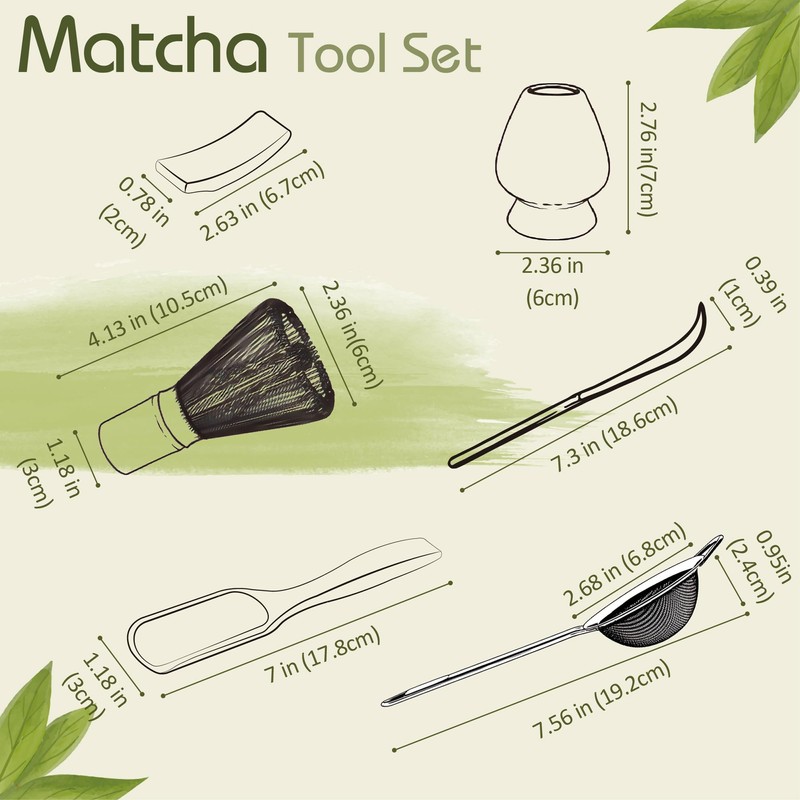 CAMATET 6 Pcs Matcha Whisk Set, Japanese Ceremonial Matcha Making