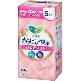 Kao Laurier Sara Pure Water Absorbent, Ultra Absorbent, Slim, 0.2 fl oz (5 cc), 40 Sheets