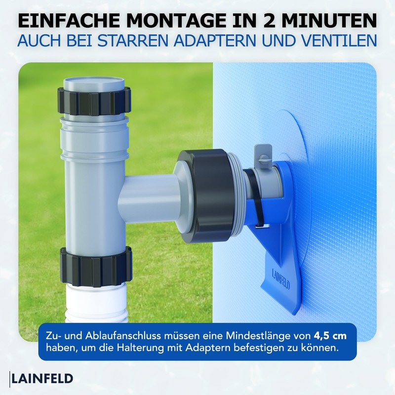 LAINFELD 2 x pool hose holder, 38-47 mm, pool hose
