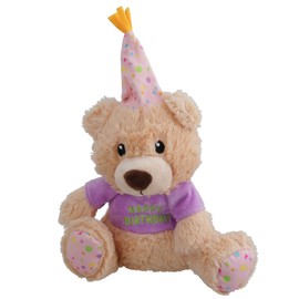 AB Tools Super Soft Plush Squeaky Birthday Bear Dog Puppy Happy Birthday Gift