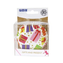 PME BC806 Gift and Present Cupcake Cases, Foil Lined Paper, White