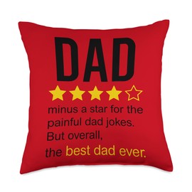 Funny Dad Review Quote Dad Joke Rating Design Throw Pillow