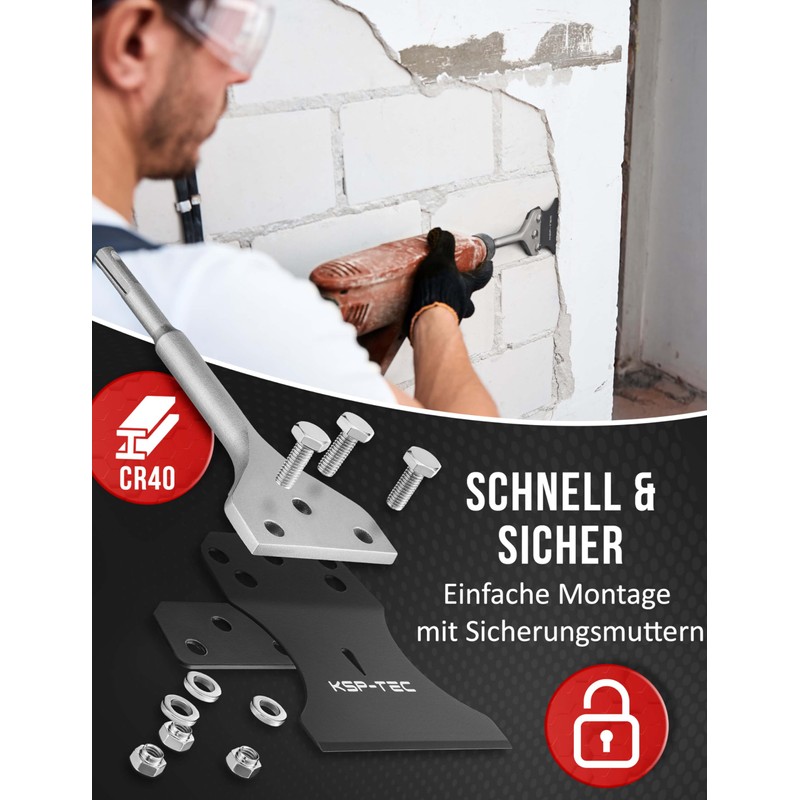 KSP-TEC® - SDS Plus Putty Chisel - Includes Replacement Blade