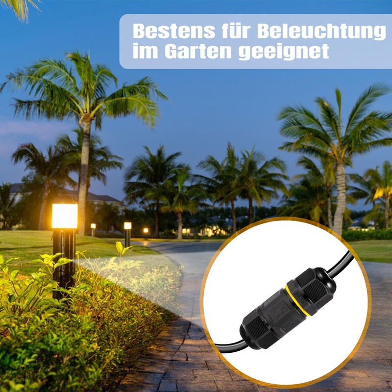 Cable Connector, Waterproof Earth Cable Connector with Screw Terminals, IP68