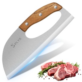 Plys Kitchen Meat Cleaver Knife - Unique Effort Saving Ergonomic Knife Professional Stainless Steel Chef Cooking Knives for Cutting Meat Vegetable Father Mother