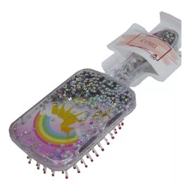 COMB Cepillo Para Niñas Con Dibujos Increíbles  Y Brillos Movible
