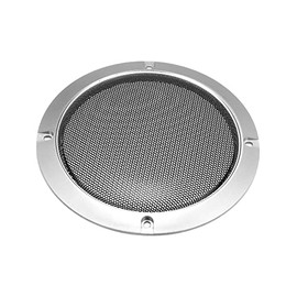 X AUTOHAUX for 5" Speaker Grille Cover Mesh Trim Round Subwoofer Grille Horn Protective Guard Silver Tone Car Auto Stereo Accessory