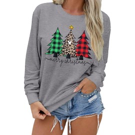 hohololo Christmas Sweatshirt Women's Christmas Jumper Merry Christmas Jumper, Grey3