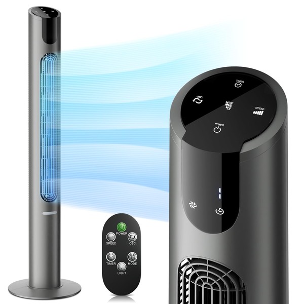mollie Oscillating Quiet Tower Fan with Remote Control 8 Speeds