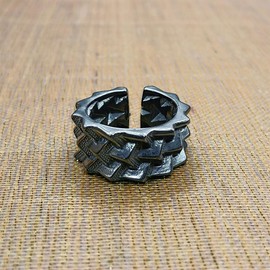 Auriselle Men's Ring Adjustable Textured Armour Ring Vintage Viking Retro Open Ring Thumb Ring Gothic Punk Jewellery Gifts for Men Boys Father