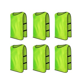 TopTie Scrimmage Training Vests Soccer Bibs Set of 6-Green-XL