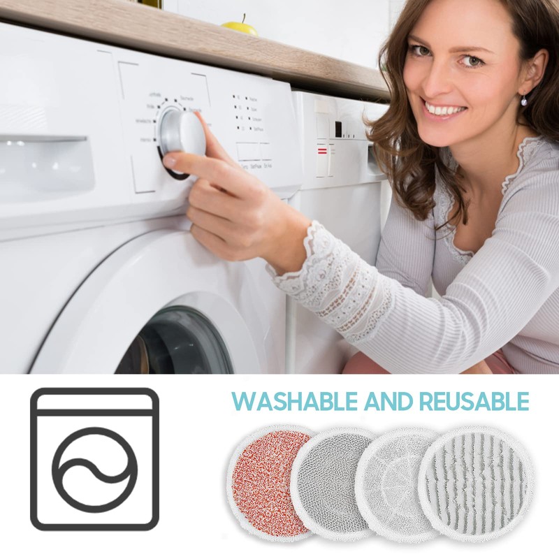 Upgraded 8 Pack Replacement Steam Mop Pads Kit Compatible with