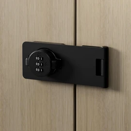 ETEKJOY Keyless Cabinet Lock 3-Digit Combination Password Hasp Latch Lock Twist Knob Wooden Drawer Cupboard Locker Gun-Safe Closet Box Home Office Security (Black, 4.5 Inch)