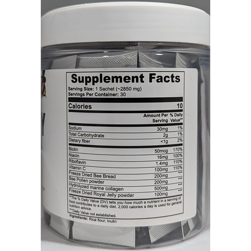 Bee Vitality Shot, Bee Pollen & Royal Jelly, 30 Sachets