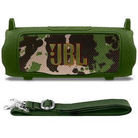 co2CREA Silicone Case for JBL Flip 7 Portable Waterproof Speaker, Portable Travel Soft Cover with Shoulder Strap, Protective Skin Case (Army Green)