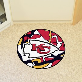 FANMATS 23294 Kansas City Chiefs Roundel Rug - 27in. Diameter Xfit Design