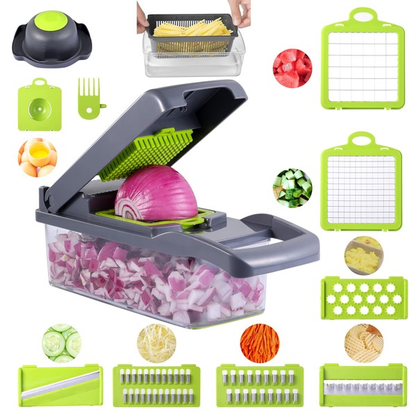 DUMAO 12 in 1 Vegetable Chopper, Multifunctional Mandoline Slicer Dicer