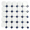 Tenedos Octagon Porcelain Mosaic Tile – Matte White with Glossy