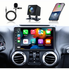 Car Radio for Jeep Wrangler JK Compass Gand Cherokee Dodge Ram: Car Stereo Upgrade 8 Core 4G+32G with Wireless Carplay/Andriod Auto 10.1" HD Touchscreen Bluetooth GPS Navigation