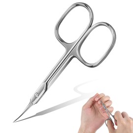 Cuticle Scissors, Extra Fine, Cuticle Scissors, Cuticle Cutter, Professional Cuticle Scissors with Curved Tip for Precise Shortening, Removal of Cuticles, Eyebrows and Eyelashes