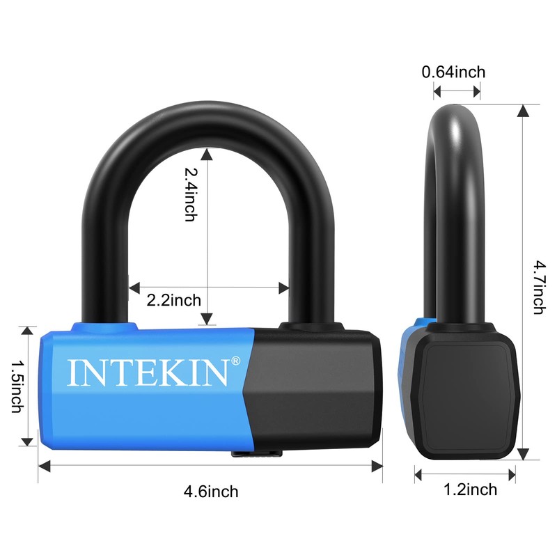 INTEKIN Motorcycle Chain Locks 3.1FT Bicycle Locks 10mm/0.42inch Thick Security