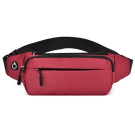 Bumbags Waist Fanny Packs for Men Women Fashion Bum Bag with Adjustable Belt for Sport Running Hiking Jogging Travel Cycling Walking Dog Boys Ladies (red)