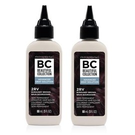 Beautiful Collection Semi-Permanent Hair Color, 3oz (2RV Burgundy Brown, 2pack)
