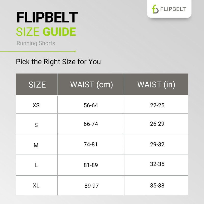 FlipBelt Pantalones Cortos Unisex para Correr, Pantalones para Correr., Carbon,