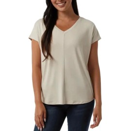 32 Degrees Women's V-Neck Top, Tan, Small 5s1