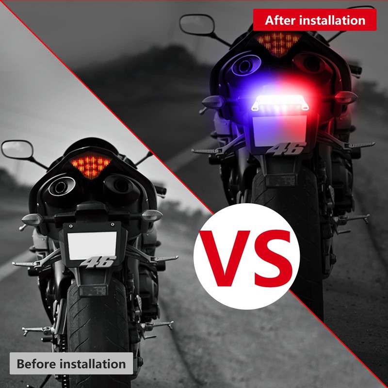 YnGia Motorcycle Flashing Rear Tail Light, 2PCS Brake Stop Light