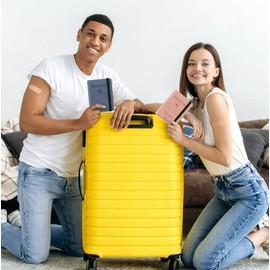 Nivofu Cartera para Pasaporte RFID, Pasaporte Funda para Mujeres, Porta de Pasaporte de Cuero PU, Caja de Tarjeta de Visita, Porta Pasaporte y Visa, Cierre de Banda Elástica (Rosa)