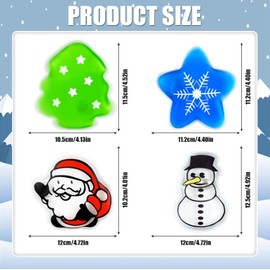 Hot Water Bottle Pack of 4 Pocket Warmers, Hand Warmers, Reusable Finger Warmers, Hand Warmer with Christmas Theme, Heat Cushion for Warm Fingers in Winter