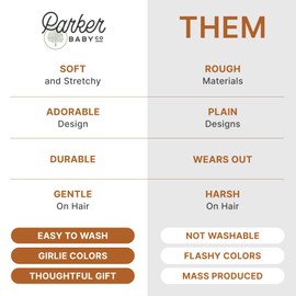 Parker Baby Girl Headbands - 5 Pack of Cable Knit Nylon Bows for Girls -"Pebble Set"