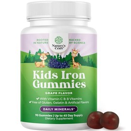 Gomitas de hierro para niños, suplementos de hierro constructor de sangre para niños con suavidad para una inmunidad y energía más fuertes, gomitas de
