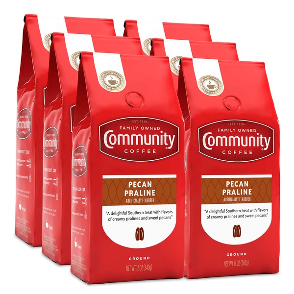 Community Coffee Pecan Praline Flavored 72 Ounces, Medium Roast Ground