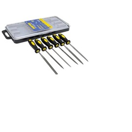 Surtek 120386 Juego de limas combinadas con mango bimaterial para joyero, 6 piezas