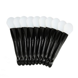Kuuleyn Facial Mask Brush,Silicone Face Brush Mask,10pcs Dual Sided with Spoon Soft Silicone Black Handle Mask Applicator Mask Beauty Tools Makeup Brushes Applicator