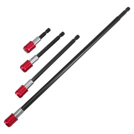 Outanaya 4pcs Drill Bit Extender Set Stylish Red a Type Shank Extension Rods for Versatile Applications Locking Drill Bit Extension for Enhanced Flexibility