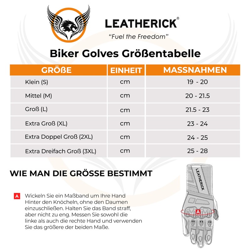 Leatherick Mens Motorcycle Gloves Black Genuine Leather CE Certified Protective