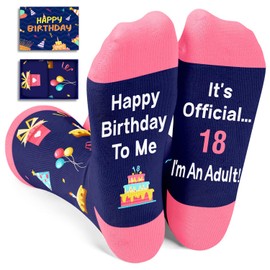 Zmart 18th Birthday Gift Ideas - Socks 18 Year Old Girl Gift Teen Girl, Happy 18th Birthday Socks