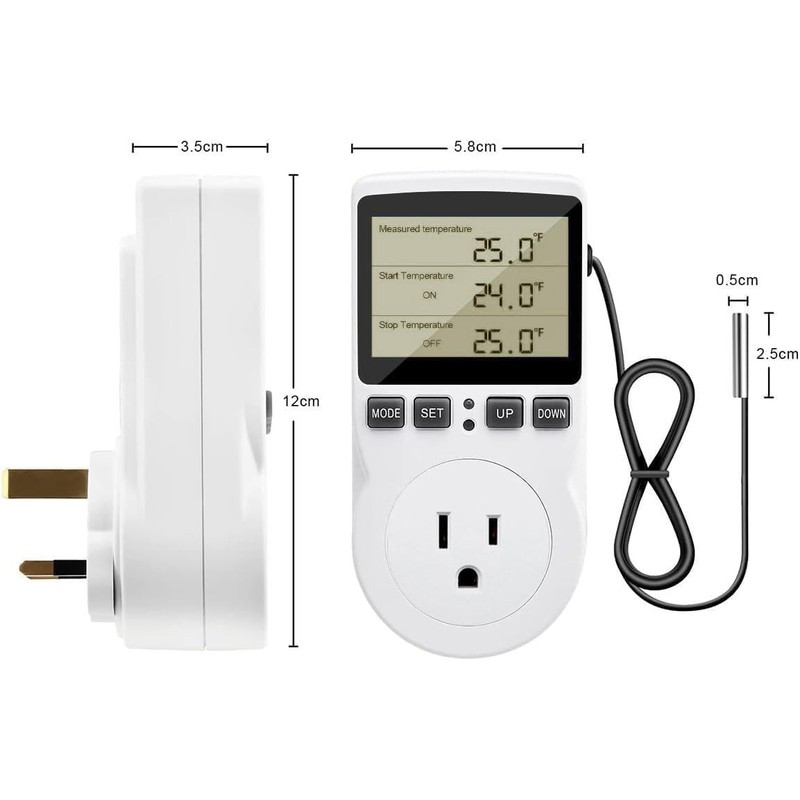 Diymore 1800W Plug in Thermostat Temperature Controller Electric Digital RV