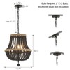3-Light Boho Chandelier Farmhouse, Wood Bead Pendant Light, Black Rustic