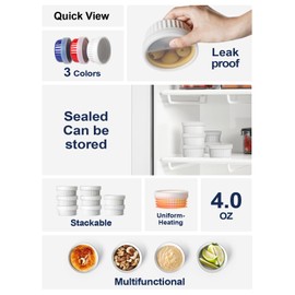 LE TAUCI Ramekins with Lids, 8 OZ Ramekins Oven Safe, Creme Brulee Ramekin Bowls, Ceramic Souffle Dishes with Covers, Custard Cups for Baking, Pudding, Serving Dip, Ice Cream, Set of 6, White