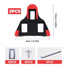 Pedal Cleats Compatible with SPD-SL and SPD SH10 SH11 SH12 SH51, 1 Pair Replacement Cleats for Cycling Shoes, Indoor & Road Bike Cleats with Screws, Fits Road Cycling Shoes with 3 Holes
