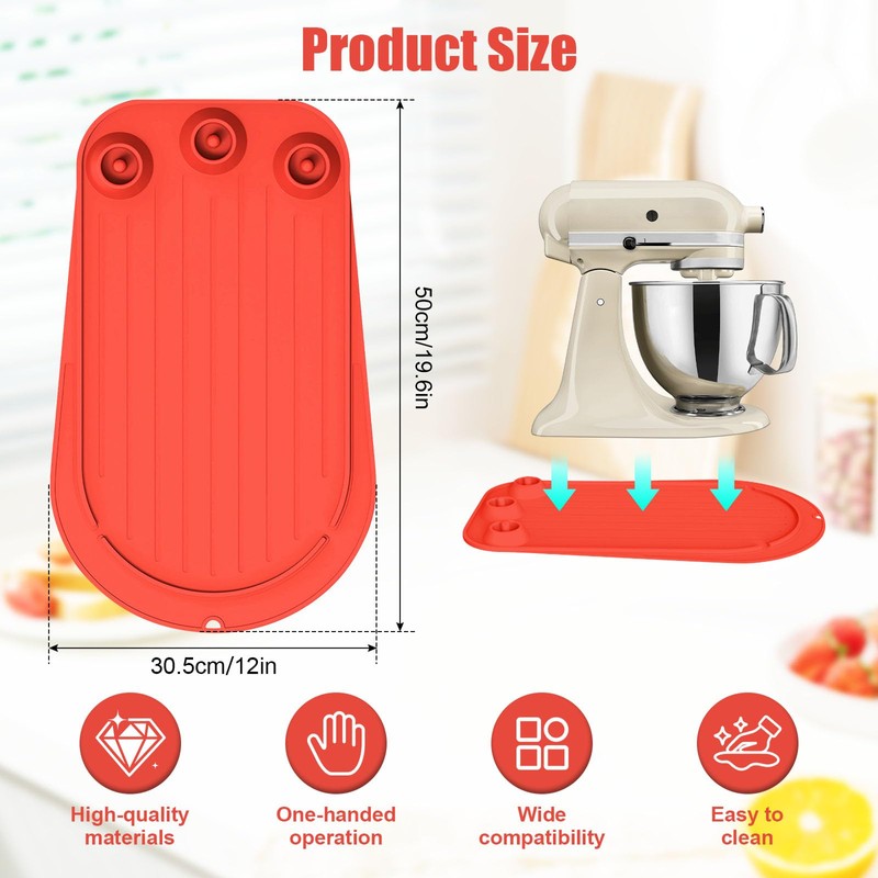 Casbomy Mixer Sliding Mat for KitchenAid with 3 Mixing Heads